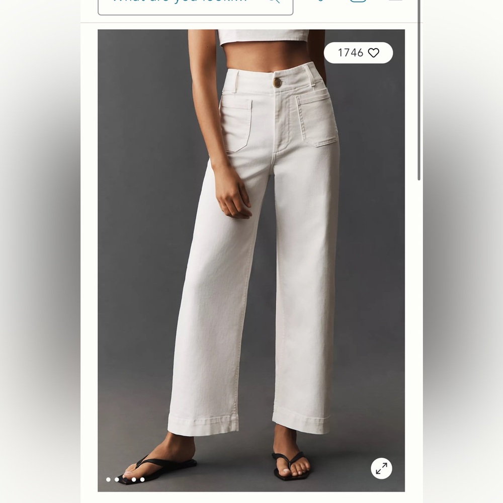 The Colette Full-Length Wide-Leg Jeans by Maeve in Ivory Cream + Renoir Wash